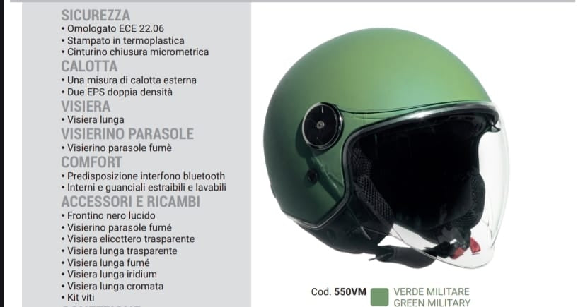 550 DOPPIA VISIERA  CON BORDINO E VITI CROMATE