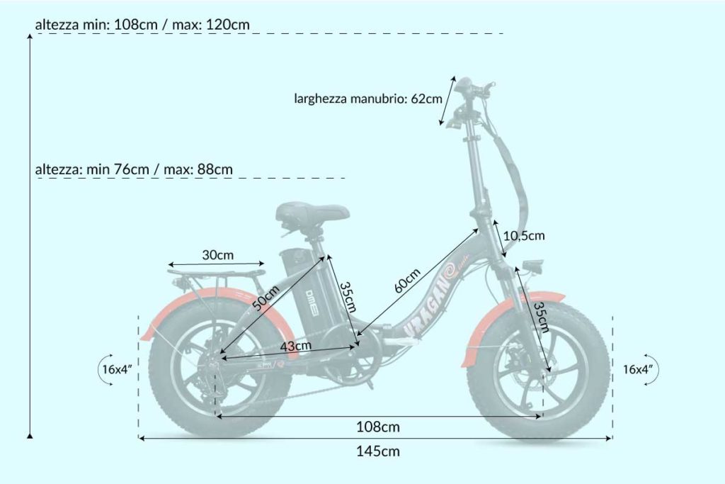 Uragano Little 16" v1.2 250W 48V Potenziata freni idraulici